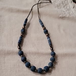 Vintage Blue Coral Beach Surfer Handmade Necklace